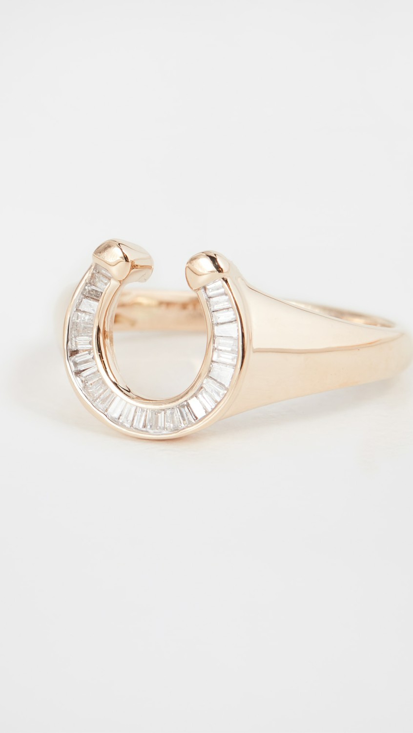 14K Baguette Horseshoe Signet Ring  |  Rings Jewelry Rings