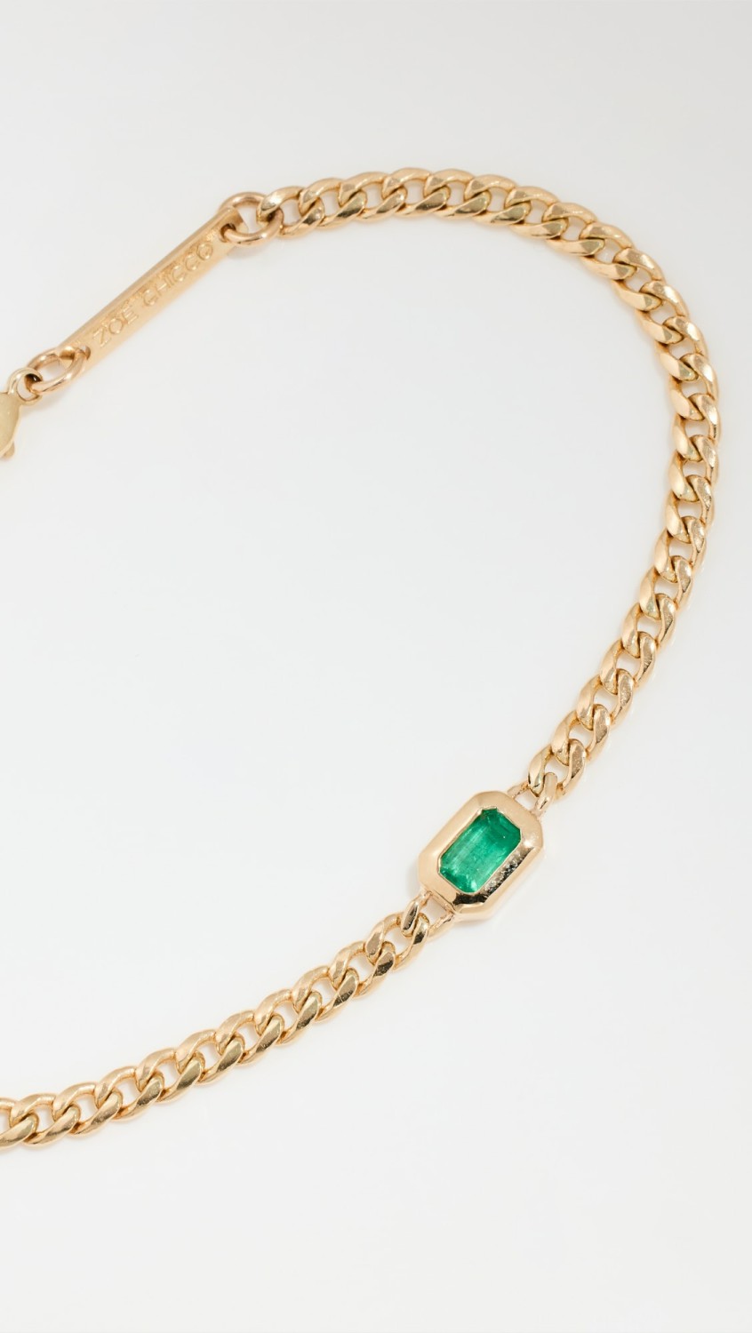 14K Bezel Set Emerald Bracelet  |  Bracelets Bracelets Bracelets