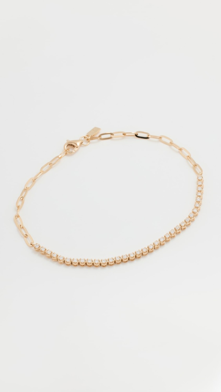 14K Diamond Segment Mini Link Bracelet  |  Bracelets Bracelets Bracelets