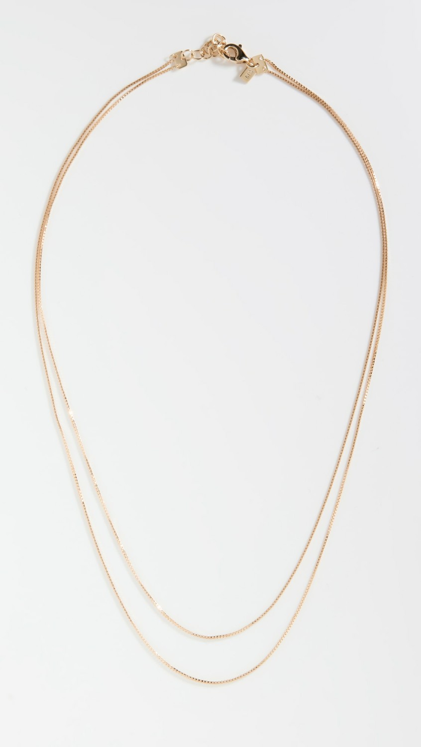 14K Double Strand Liquid Gold Necklace  |  Necklaces Jewelry Gold