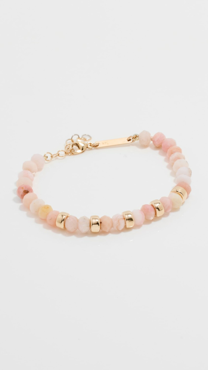 14K Gemstone Beads Bracelet  |  Bracelets Bracelets 14K Yellow Gold/Pink Opal