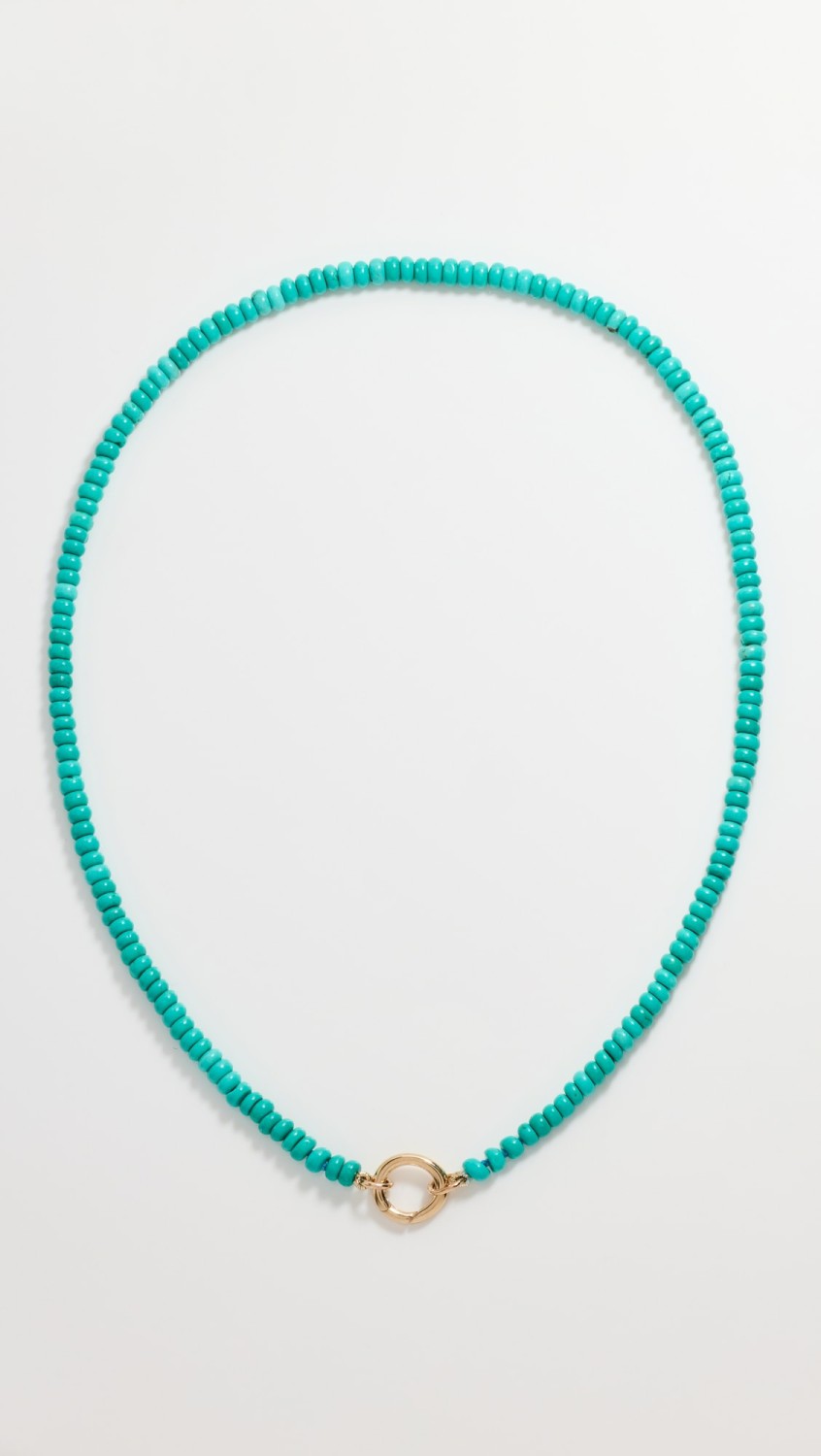 14K Gold And Turquoise Bead Necklace  |  Necklaces Jewelry Necklaces