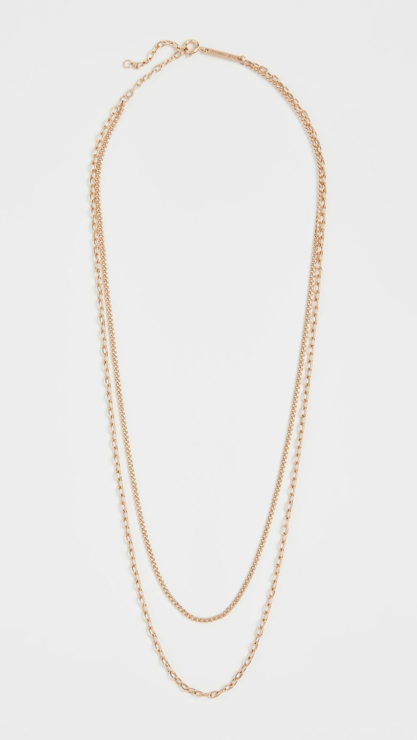 14K Gold Double Chain Necklace  |  Necklaces Jewelry Necklaces