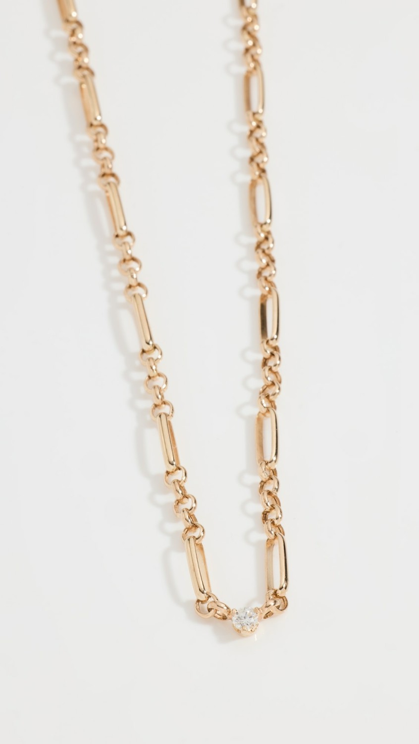 14K Gold Medium Mixed Paperclip Necklace  |  Necklaces Jewelry Necklaces