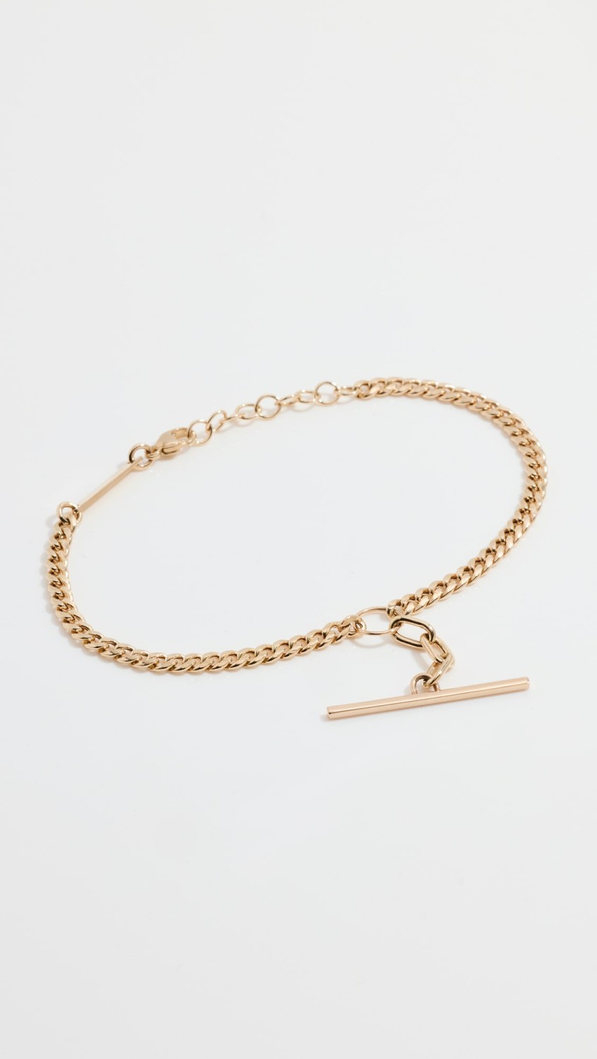 14K Gold Mixed Small Curb Chain Bracelet  |  Bracelets Bracelets Bracelets