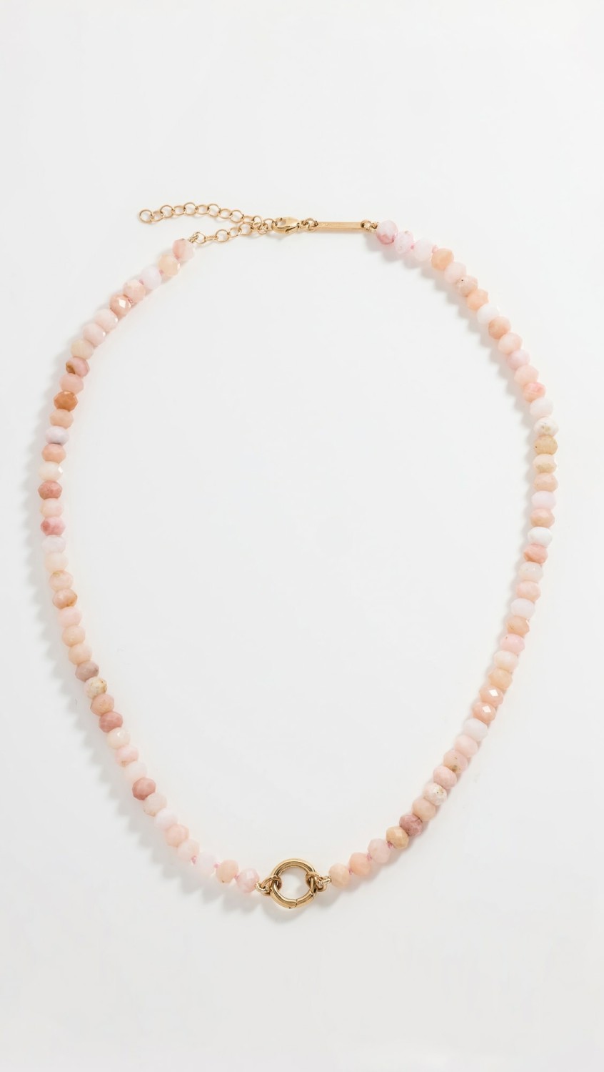 14K Gold Pink Opal Beads Necklace  |  Necklaces Jewelry Necklaces