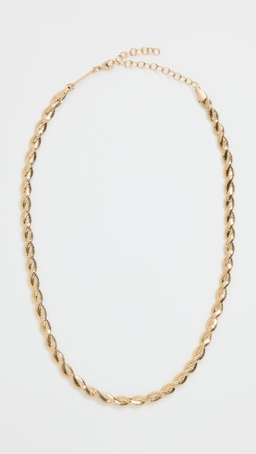 14K Gold Twisted Snake Chain Choker  |  Necklaces Jewelry Necklaces