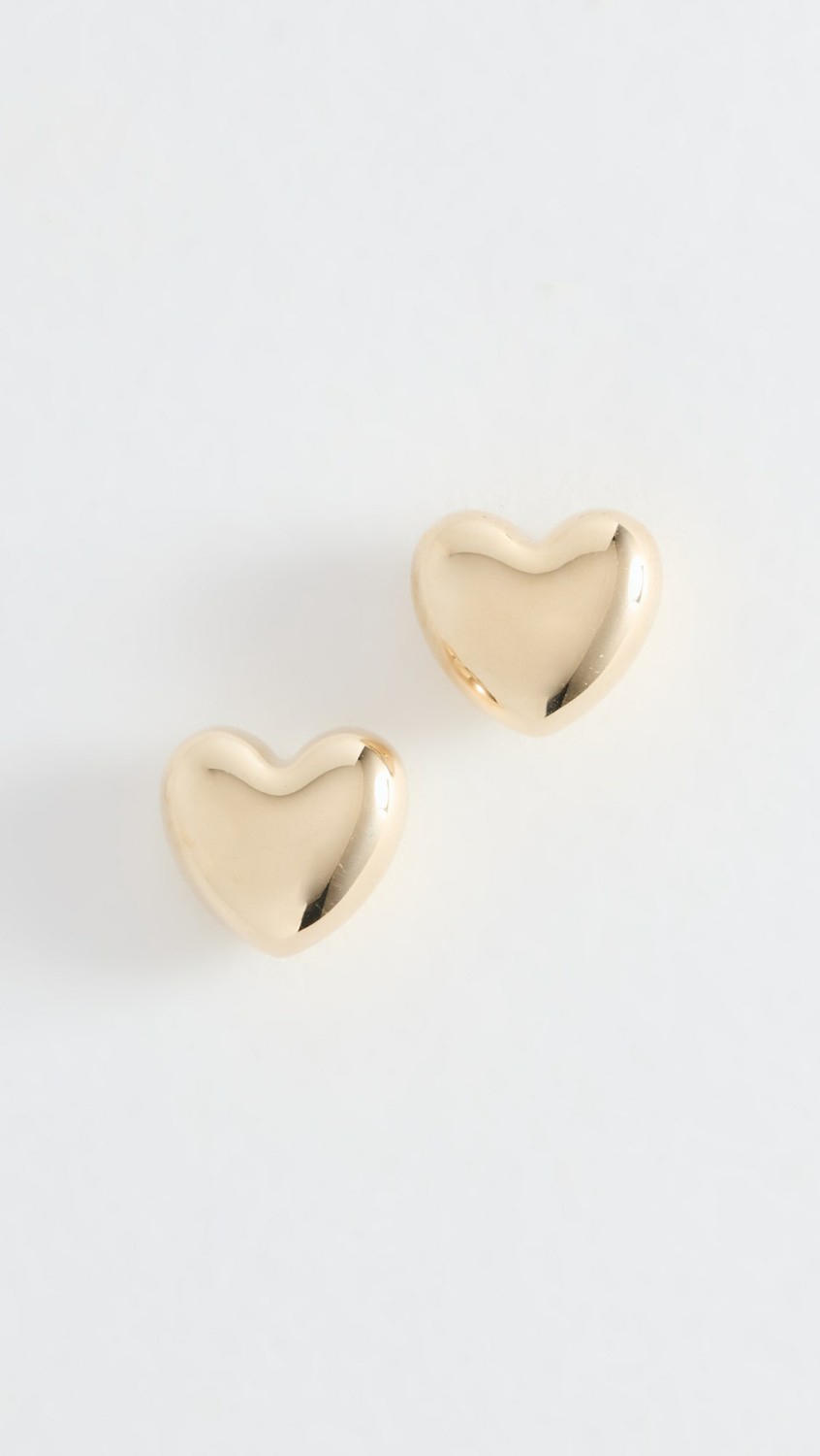 14K Heart Hellium Studs  |  Earrings Earrings Earrings