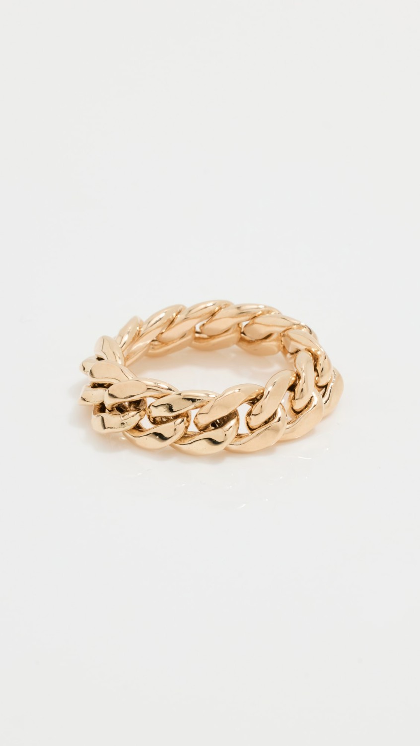 14K Heavy Metal Chain Ring  |  Rings Jewelry 14K Yellow Gold