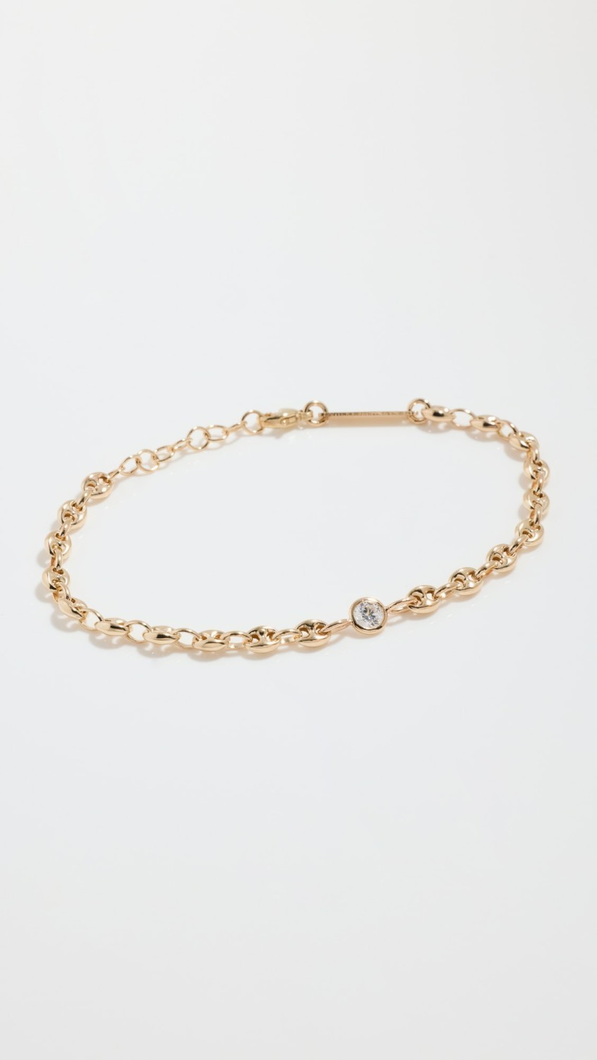 14K Mariner Chain Floating Diamond Bracelet  |  Bracelets Bracelets Bracelets