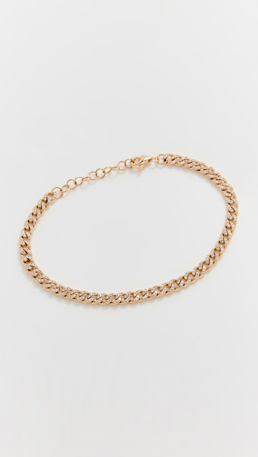 14K Mini Pave Cuban Link Bracelet  |  Bracelets Bracelets Bracelets