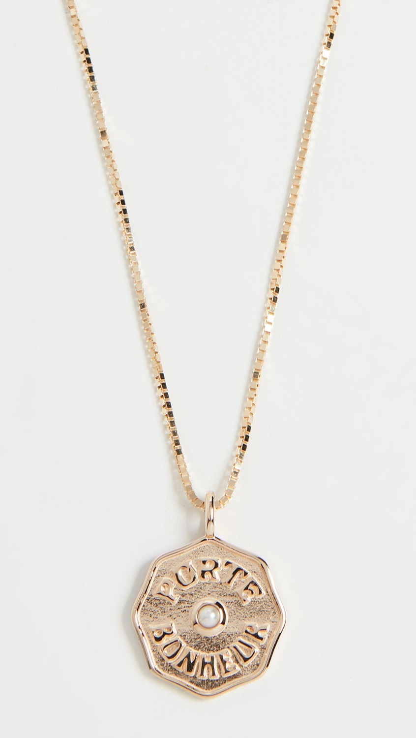 14K Mini Pb Coin Necklace  |  Necklaces Jewelry Necklaces