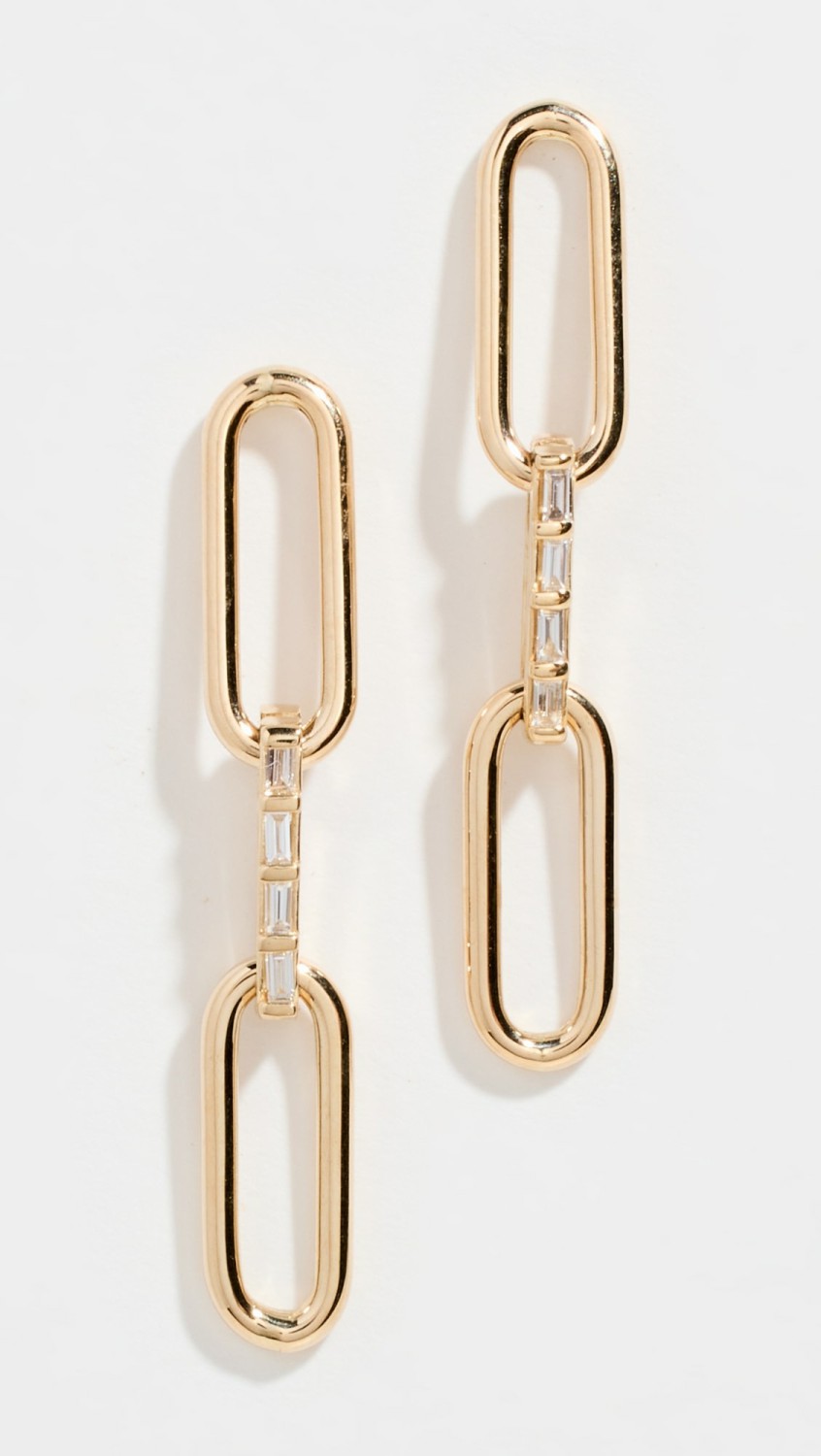 14K Paperclip 3 Link Drop Earrings  |  Earrings Earrings Earrings