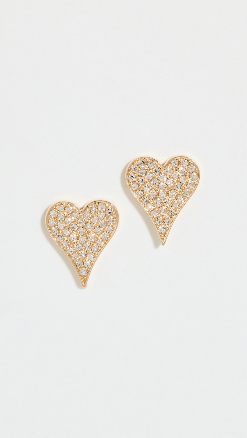 14K Pave Heart Studs  |  Earrings Earrings Earrings