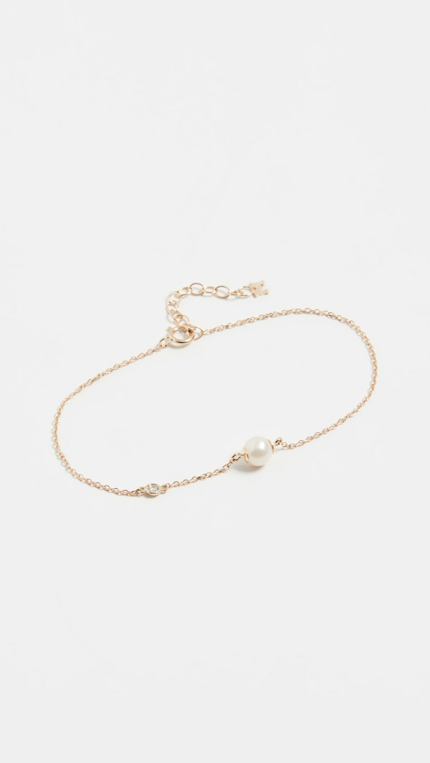 14K Pearl And Diamond Chain Bracelet  |  Bracelets Bracelets Bracelets