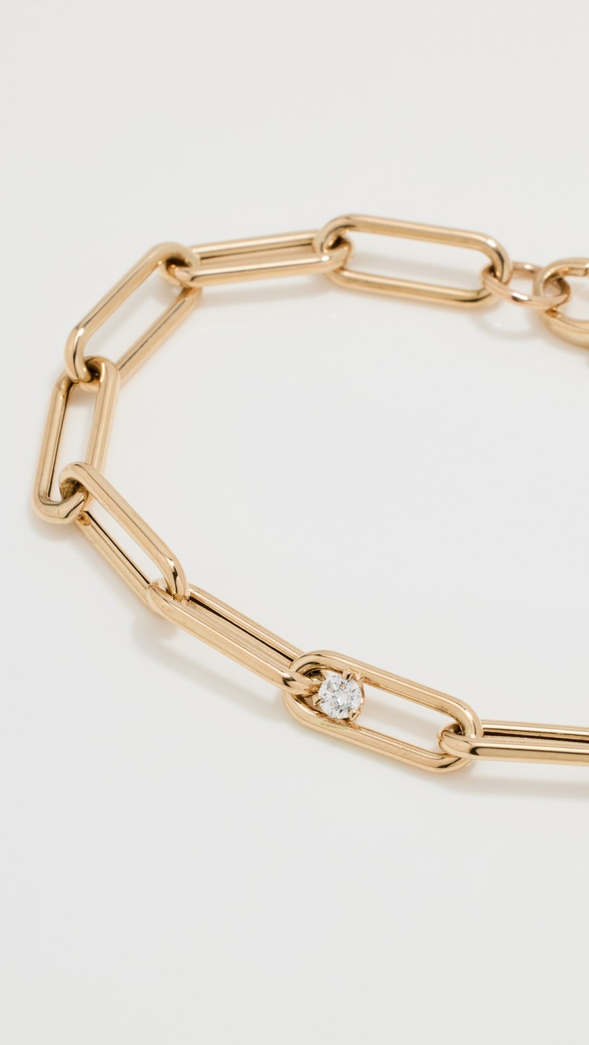 14K Prong Diamonds Heavy Chain Bracelet  |  Bracelets Bracelets Bracelets