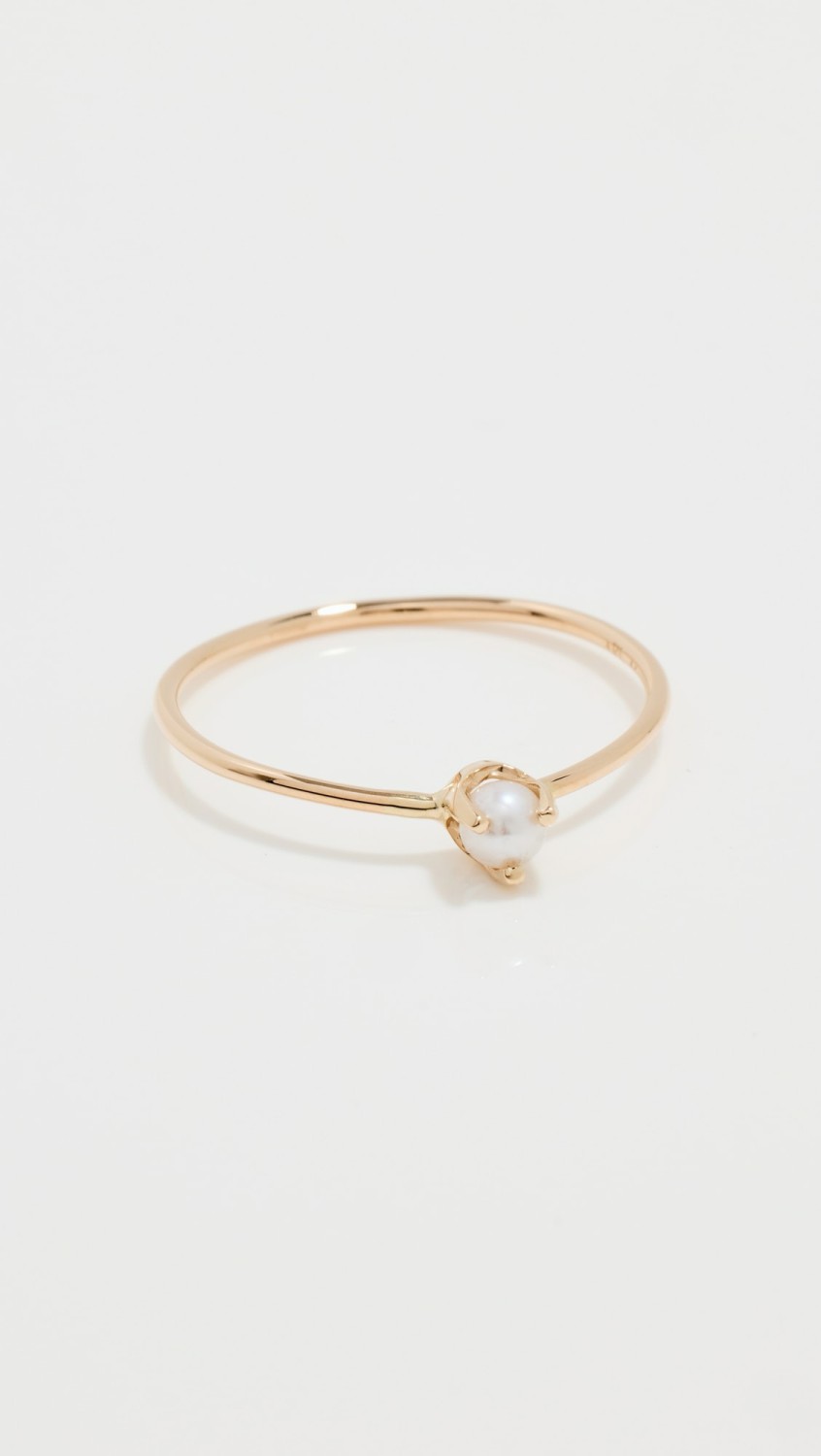 14K Prong Set Freshwater Pearl Ring  |  Rings Jewelry Rings