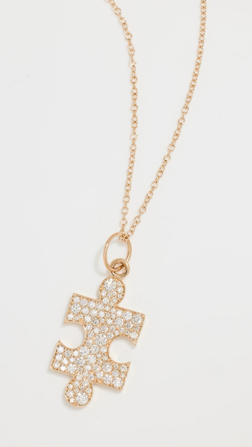 14K Puzzle Ii Charm Necklace With White Diamonds  |  Necklaces Jewelry Necklaces