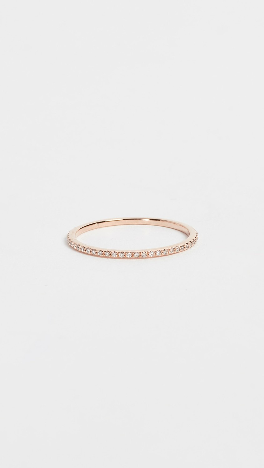 14K Rose Gold Diamond Eternity Stack Ring  |  Rings Jewelry Rings