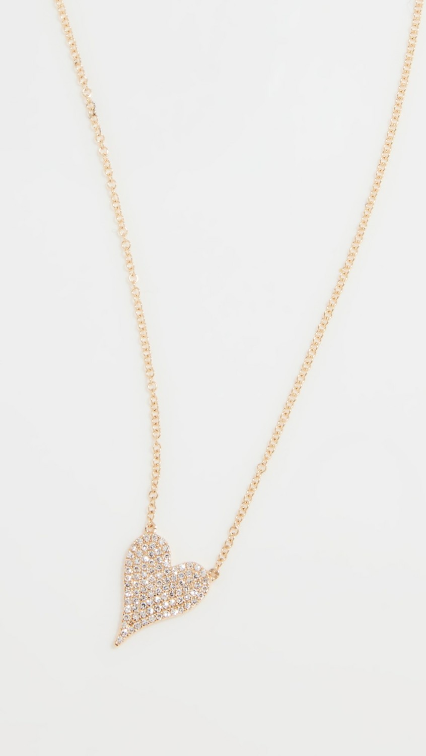 14K Small Pave Heart Necklace  |  Necklaces Jewelry Necklaces