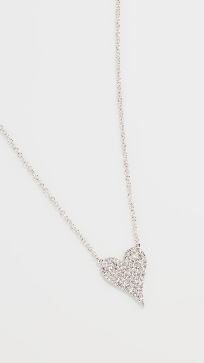 14K Small Pave Heart Necklace  |  Necklaces Jewelry Necklaces