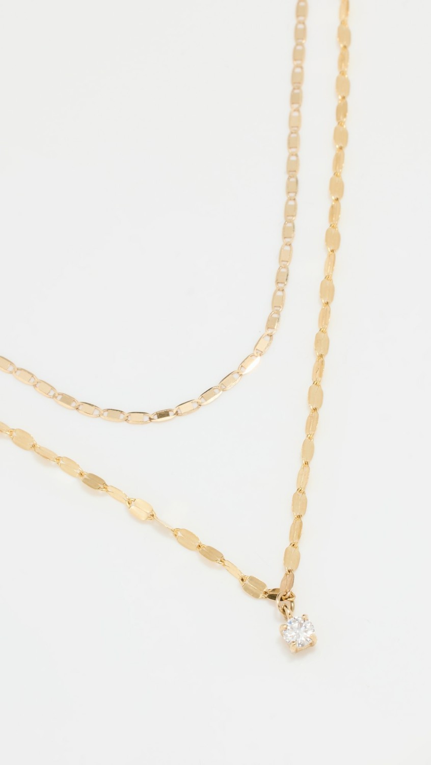 14K Solo Double Strand Necklace  |  Necklaces Jewelry Gold