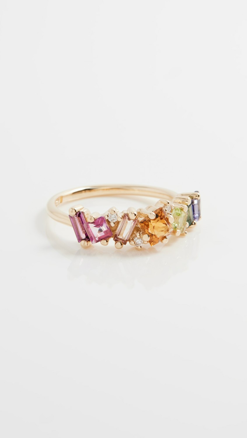 14K Yellow Gold Mix Stone Ring  |  Rings Jewelry Rainbow