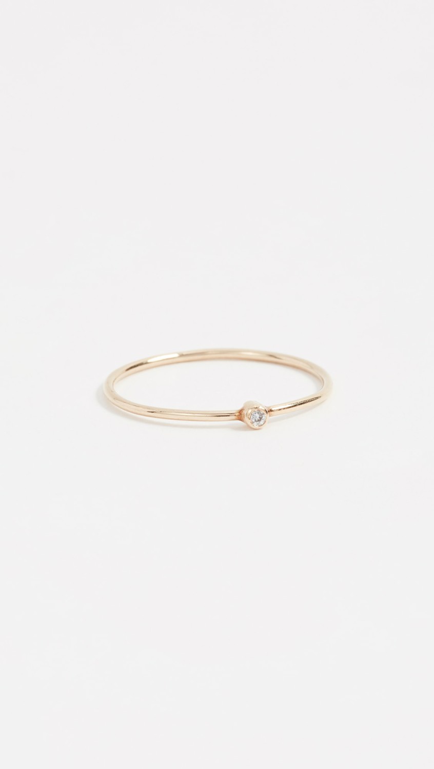 18K Gold Thin Diamond Ring  |  Rings Jewelry Diamond