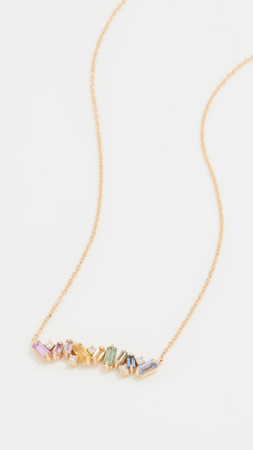 18K Pastel Fireworks Bar Necklace  |  Necklaces Jewelry Necklaces