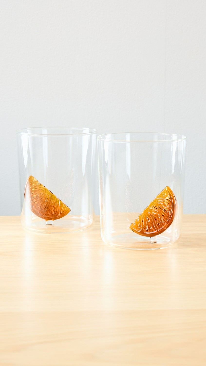 2 Aperitif Goblets  |  Tabletop Home Clear/Amber