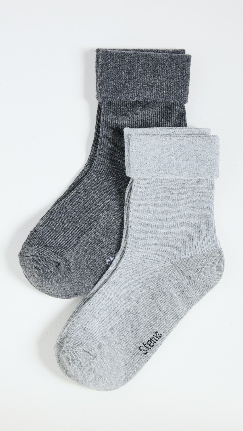 2 Pack Cozy Lounge Socks  |  Socks & Tights Accessories Grey/Charcoal