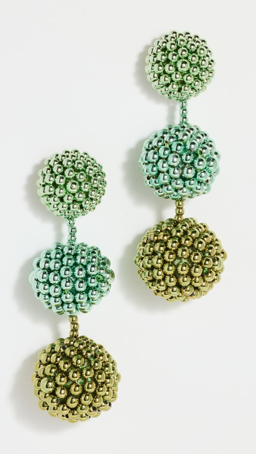 3 Ball Beaded Chandelier Earrings  |  Earrings Earrings Earrings