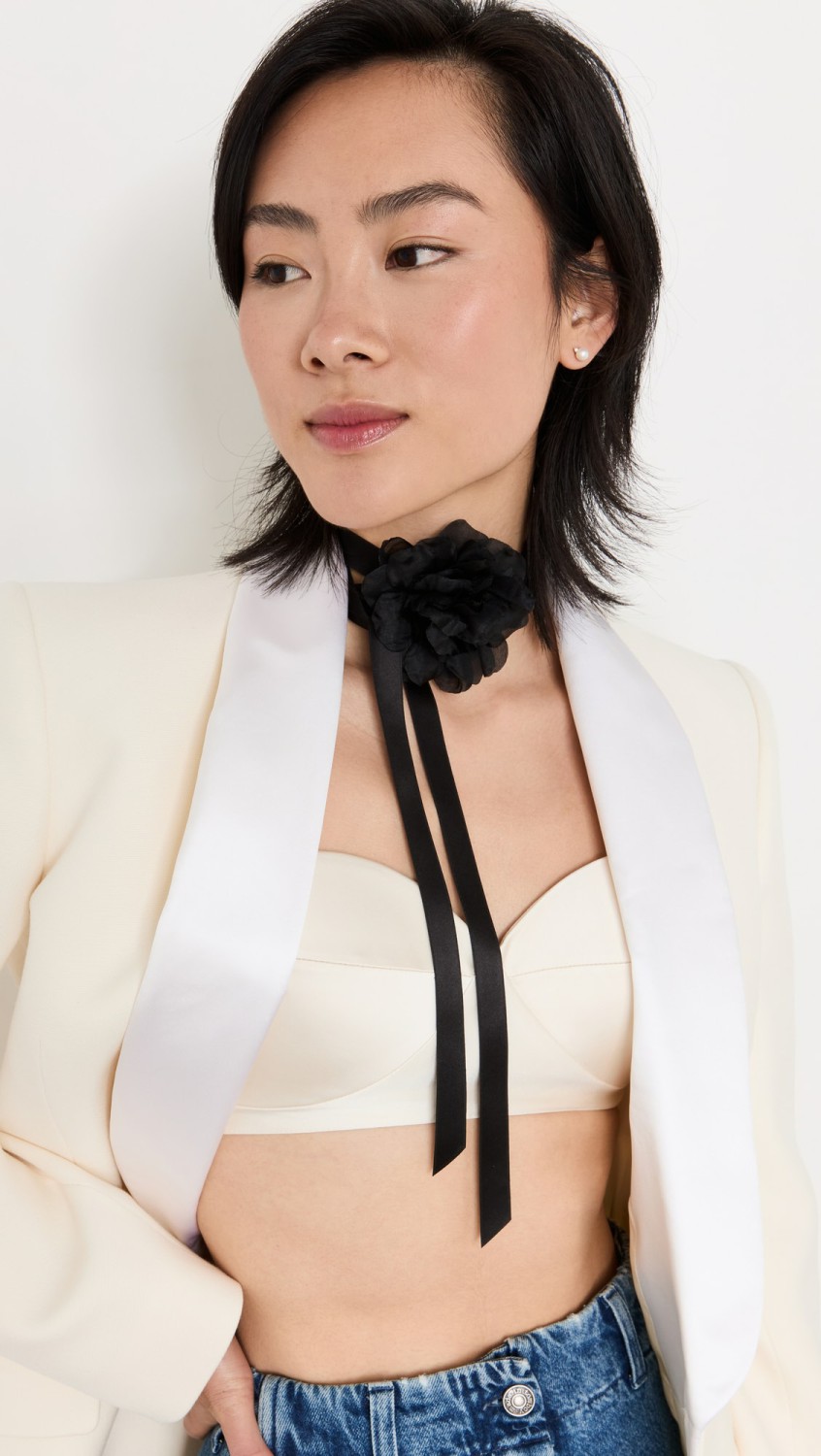 Anelise Ribbon Tie  |  Necklaces Jewelry Black