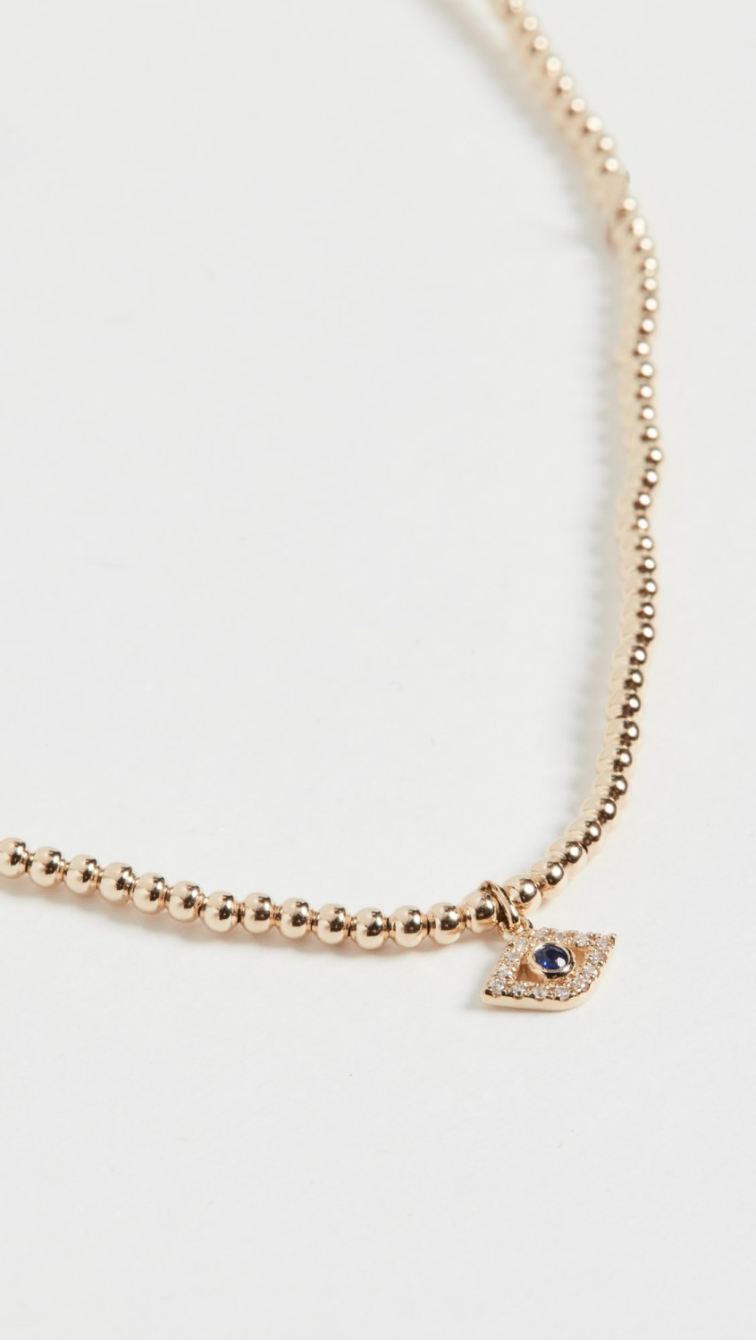 Bezel Evil Eye Charm  |  Necklaces Jewelry Gold