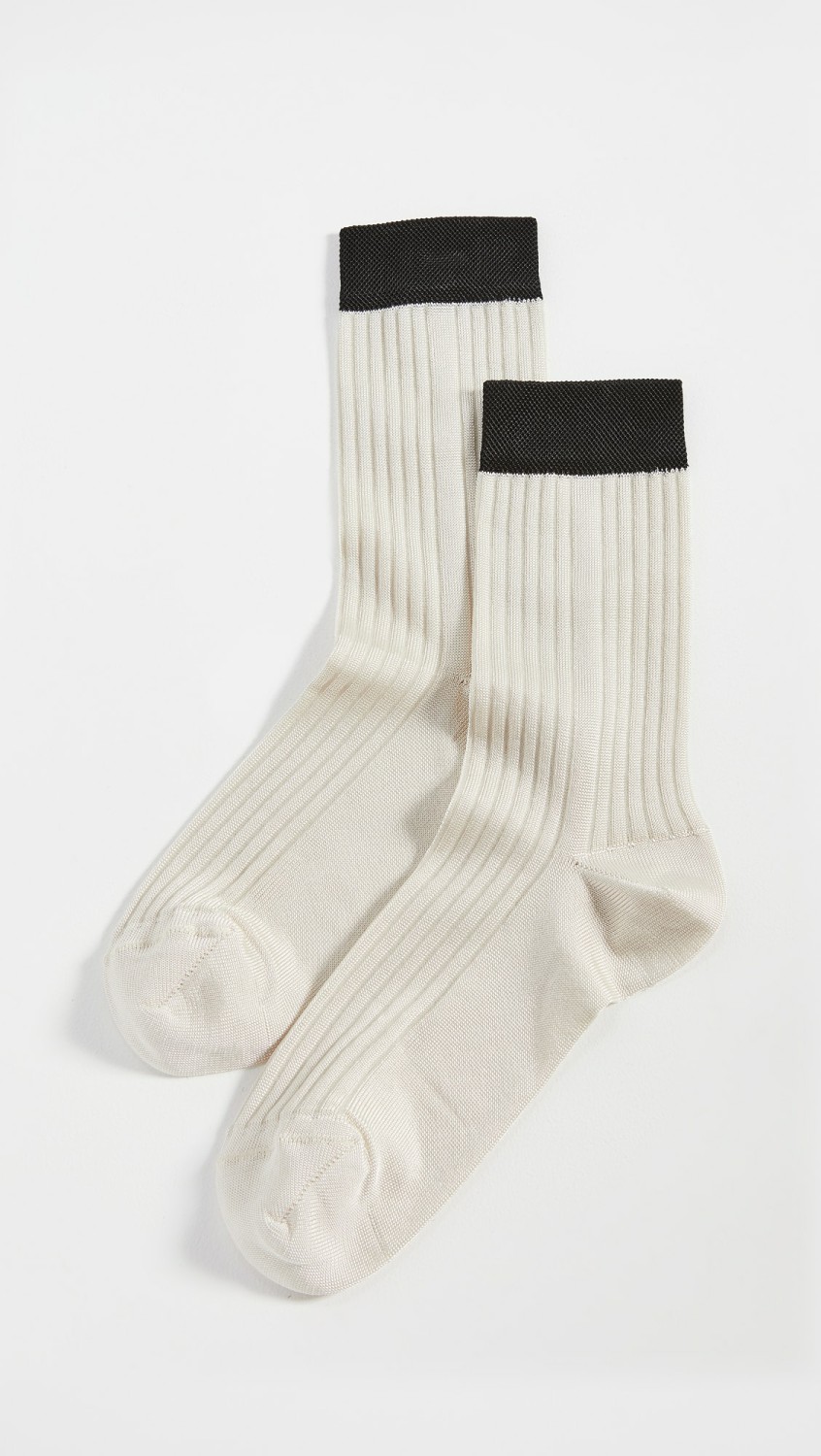 Blocked Rib Socks  |  Socks & Tights Accessories Ivory/Black