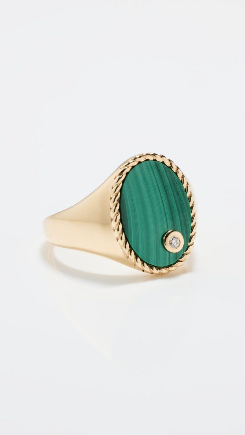 Chevaliere Ovale Malachite Ring  |  Rings Jewelry Malachite