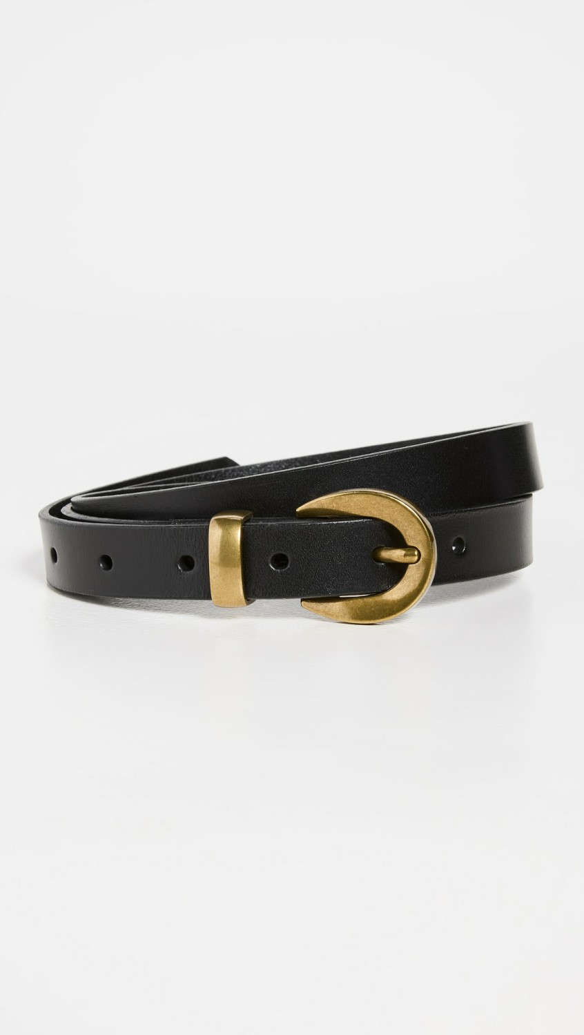 Chunky Buckle Skinny Leather Belt  |  Belts Accessories Belts