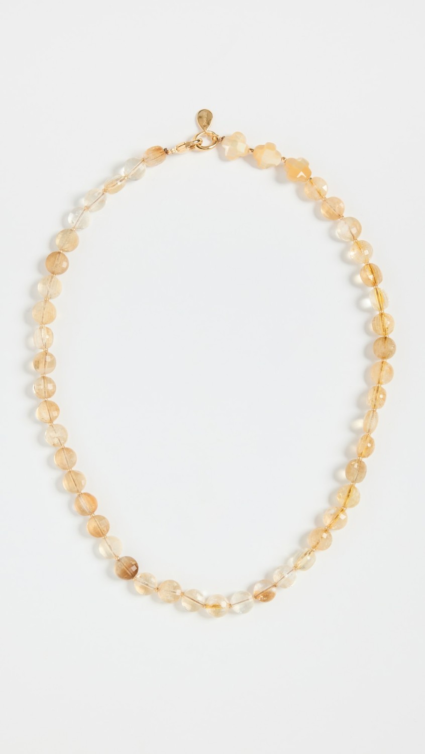 Citrine And Of Pearl Clovers Necklace  |  Necklaces Jewelry Citrine