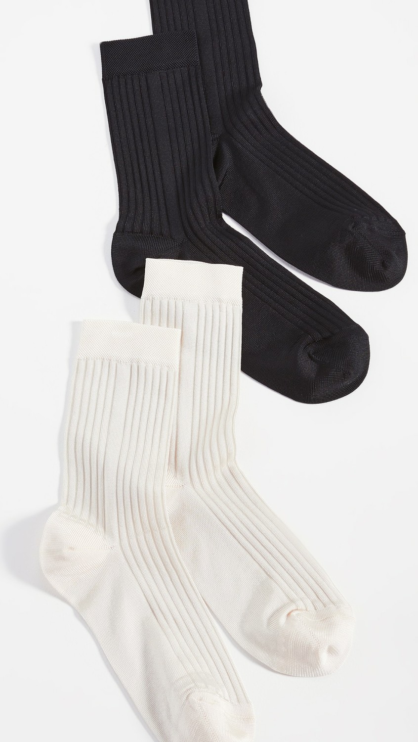 Classic Rib Socks – 2 Pack Offering  |  Socks & Tights Accessories Black & Ivory