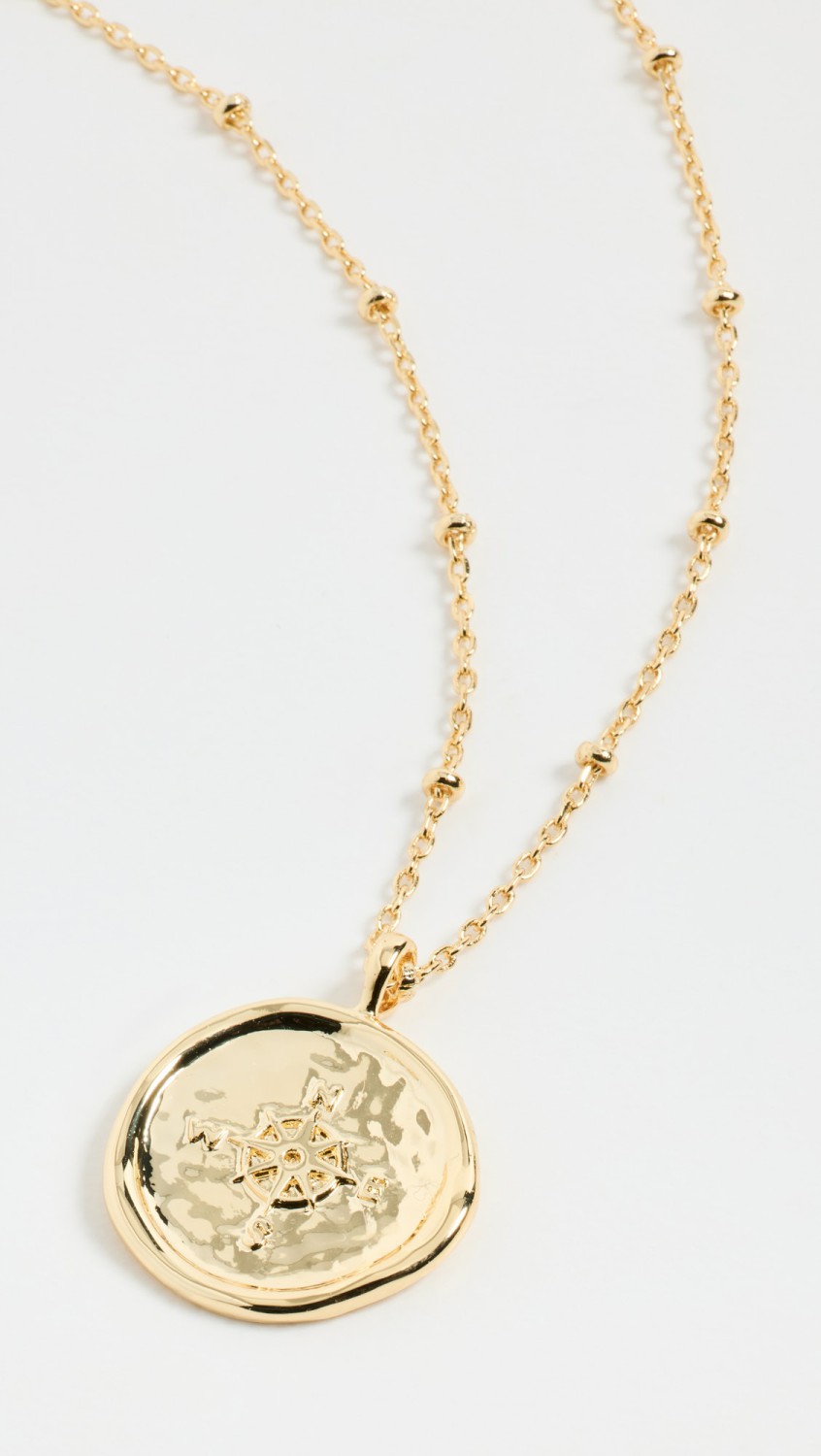 Compass Coin Necklace  |  Necklaces Jewelry Gold