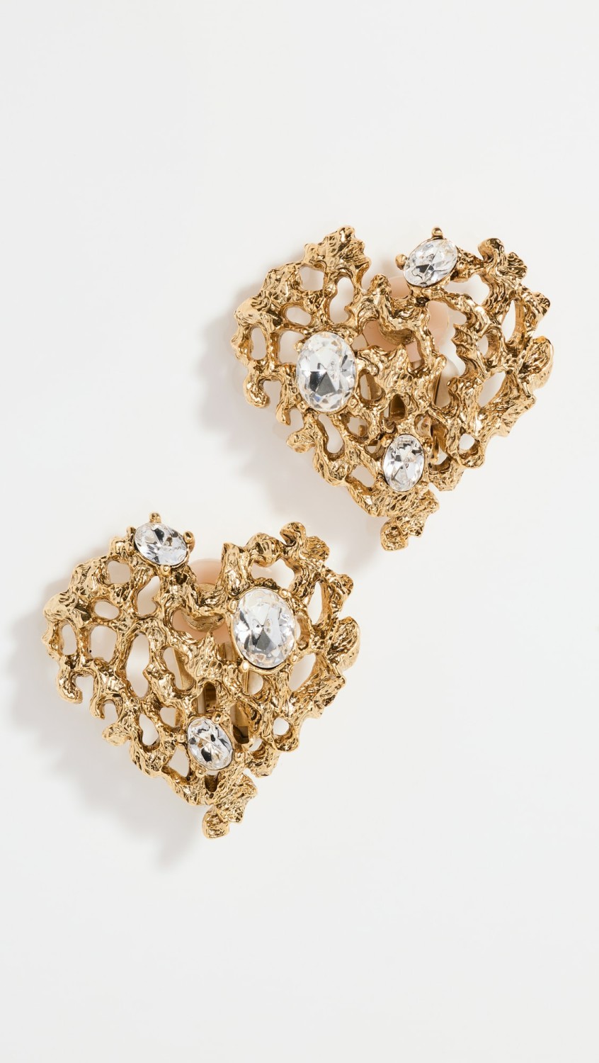 Coral Heart Earrings  |  Earrings Earrings Crystal