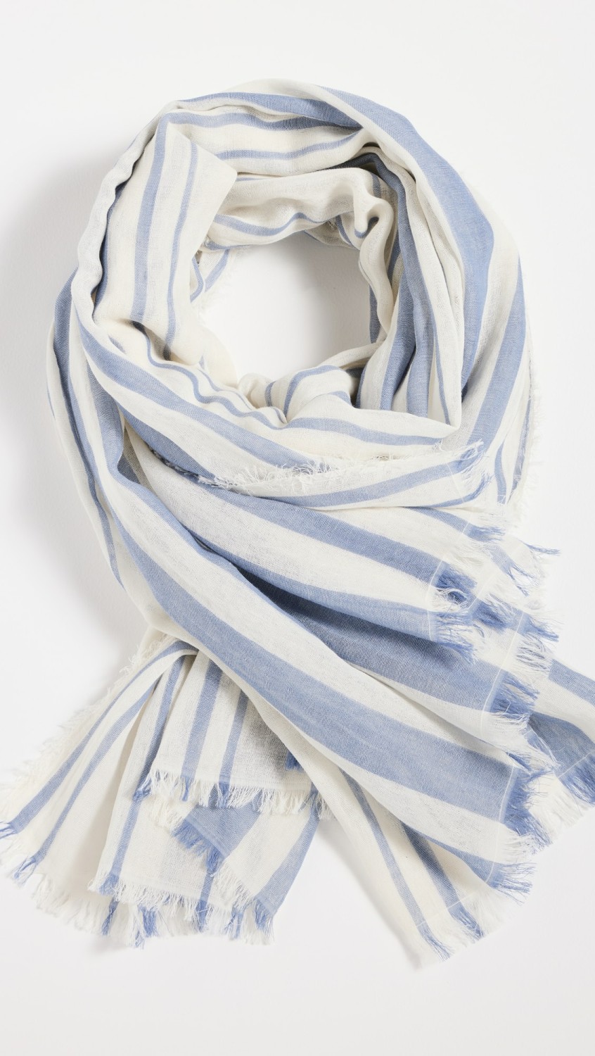 Cotton Variegated Stripe Scarf  |  Scarves & Wraps Accessories Baby Blue