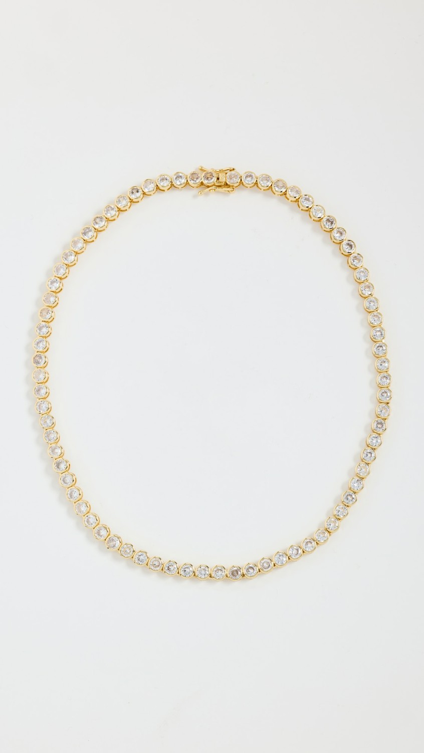 Crystal Bezel Tennis Necklace  |  Necklaces Jewelry Necklaces