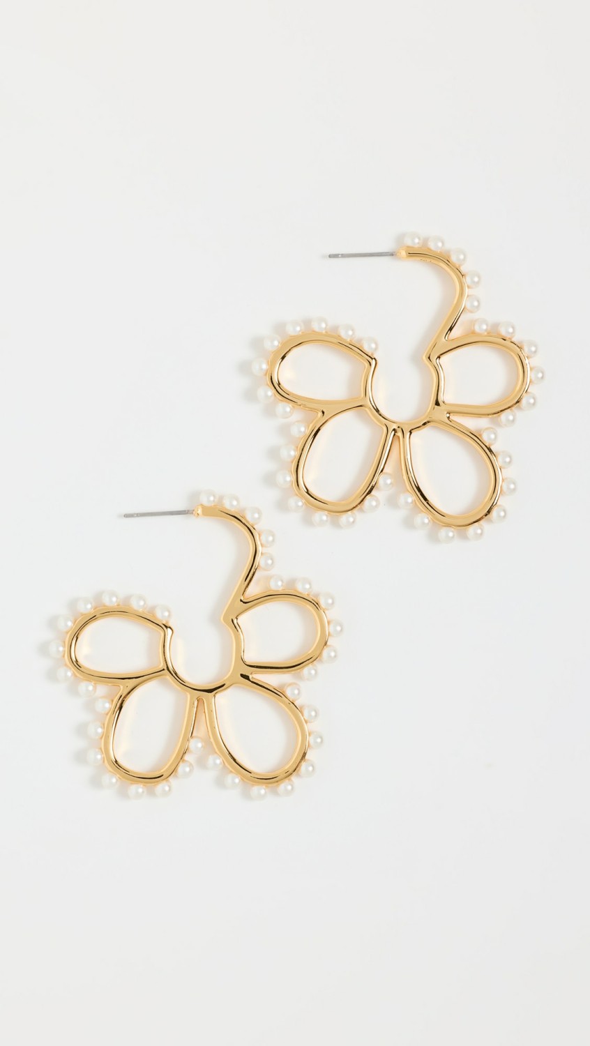 Daisy Pearl Hoop Earrings  |  Earrings Earrings Earrings