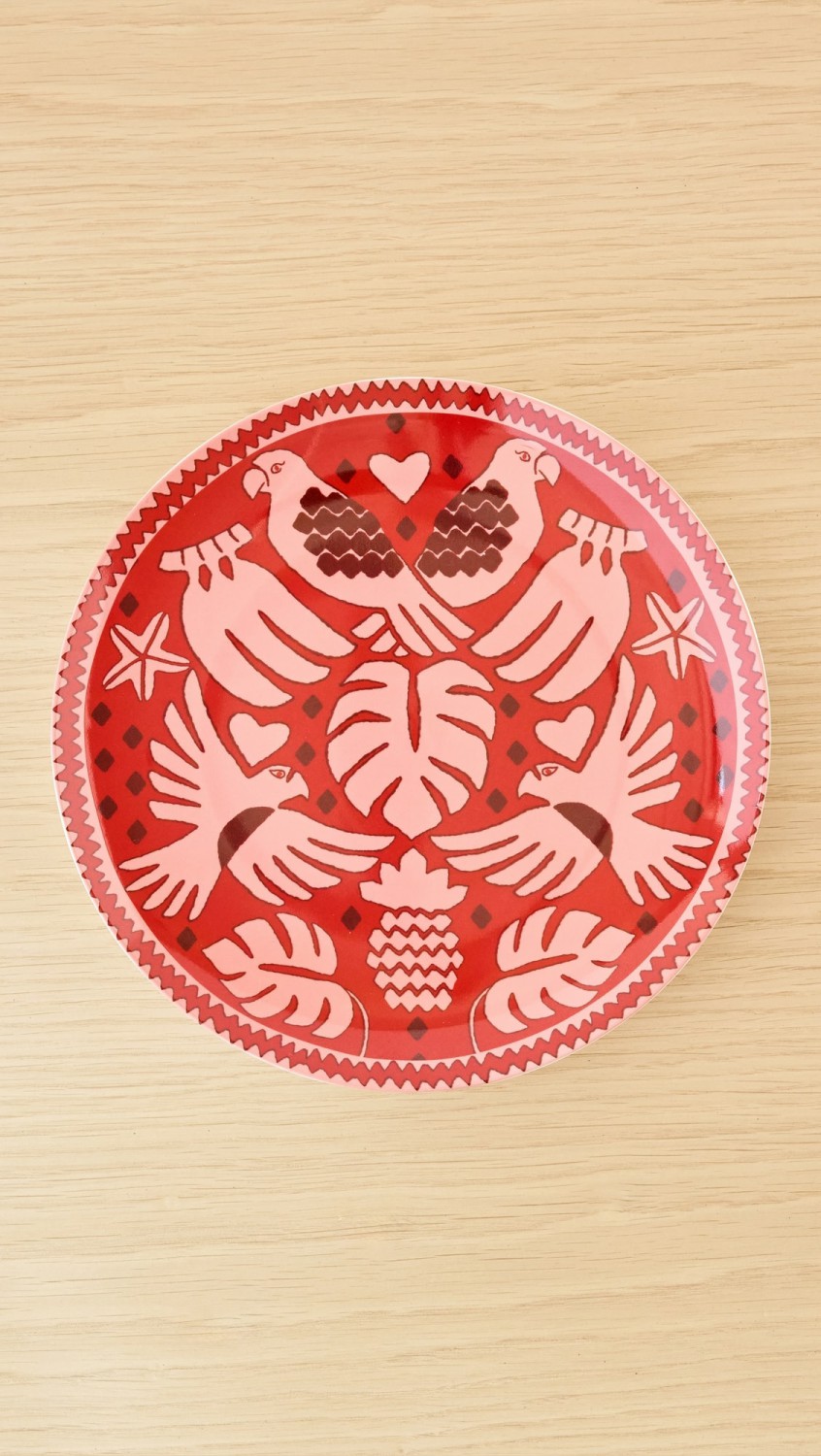 Day And Night Scarve Joy A La Carte Plate  |  Tabletop Home Red