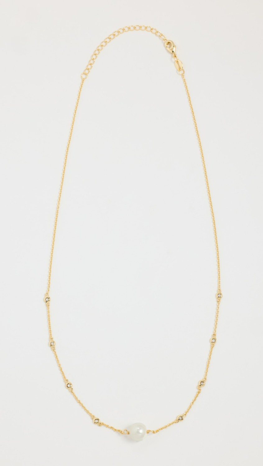 Diamond By The Yard Pearl Necklace  |  Necklaces Jewelry Gold