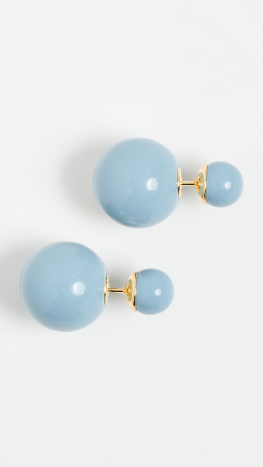 Double Ball Earrings French Blue  |  Earrings Earrings Blue