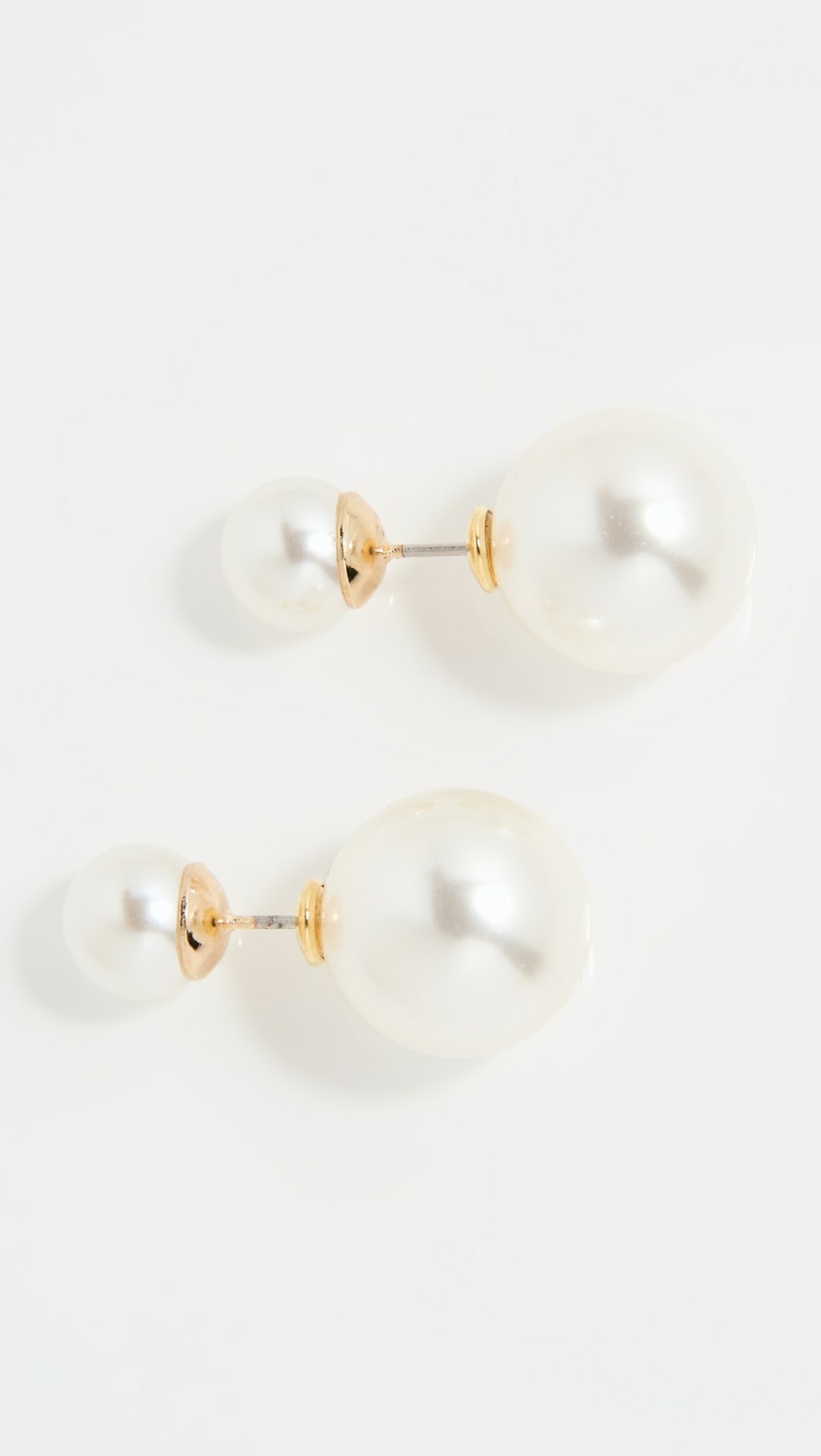 Double Ball Pearl Earrings  |  Earrings Earrings Earrings