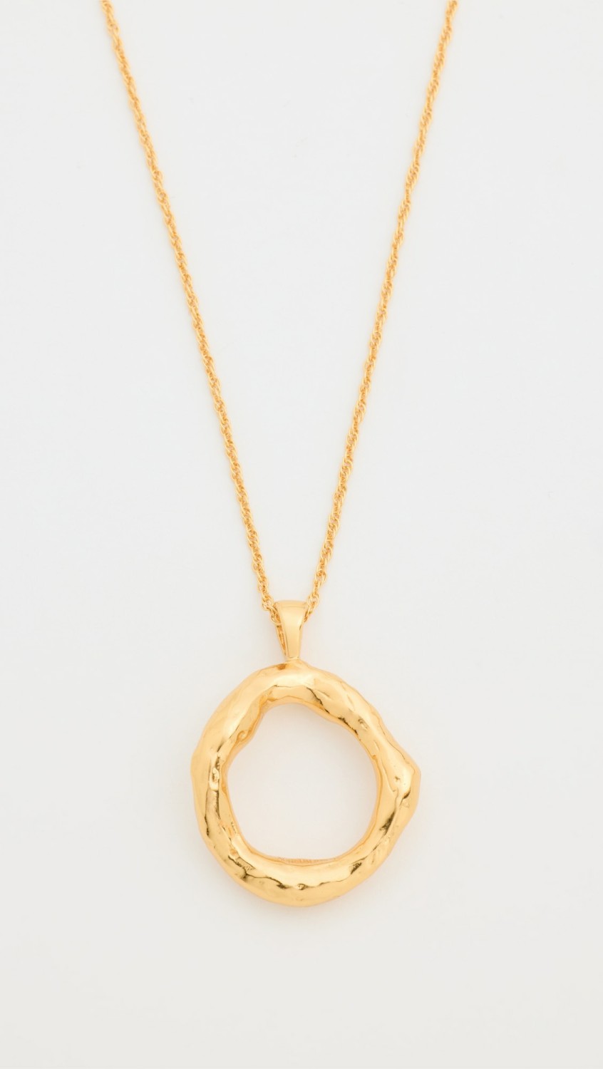 Elise Melted Circle Pendant Necklace  |  Necklaces Jewelry Gold