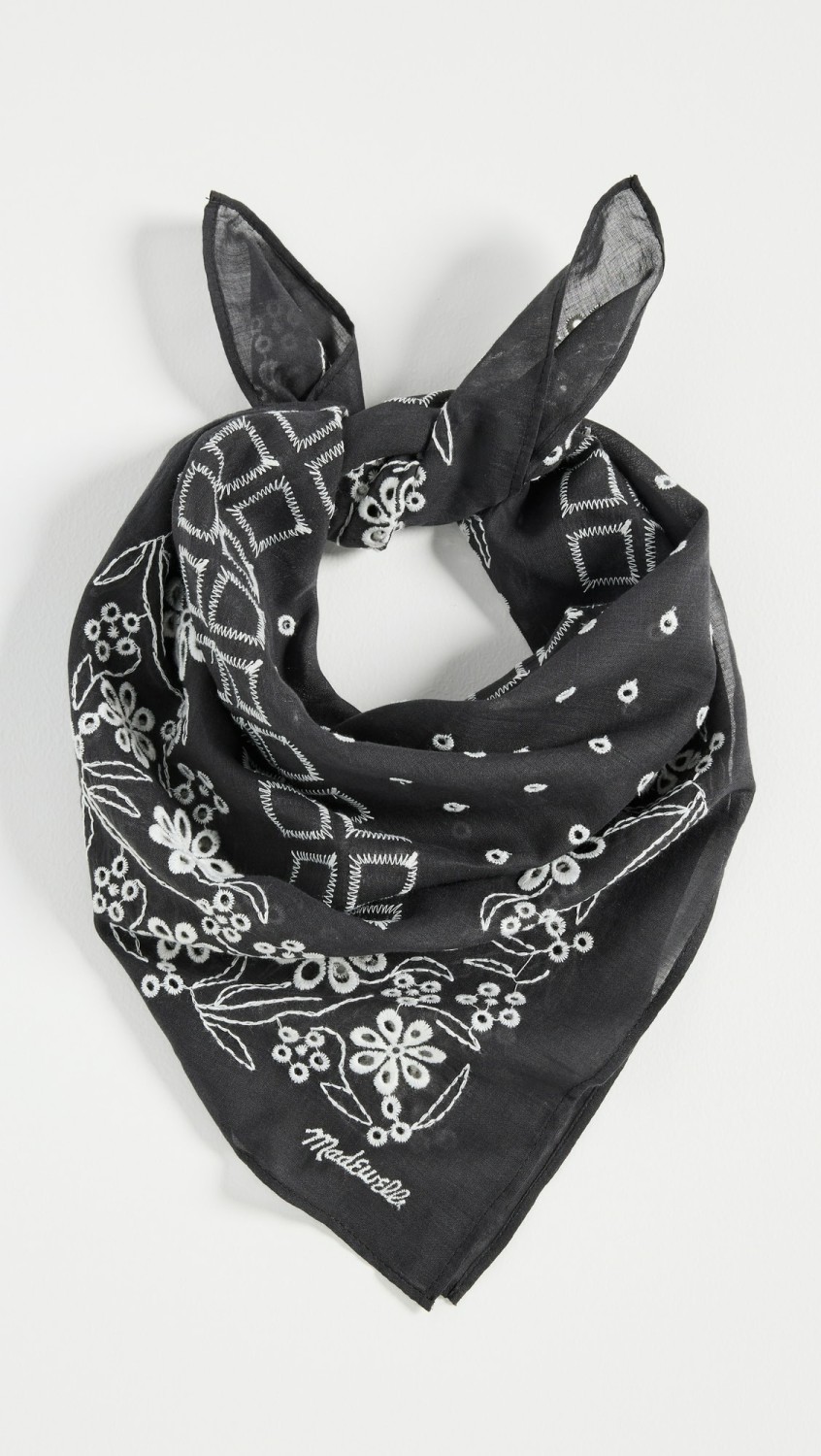 Eyelet Bandana  |  Scarves & Wraps Accessories Black Coal